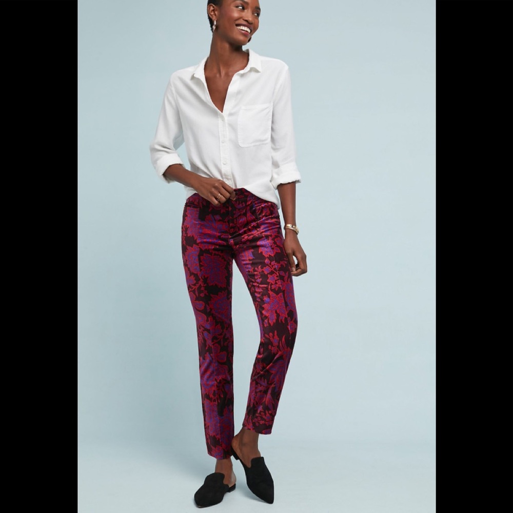 Anthropologie the essential slim velvet pant